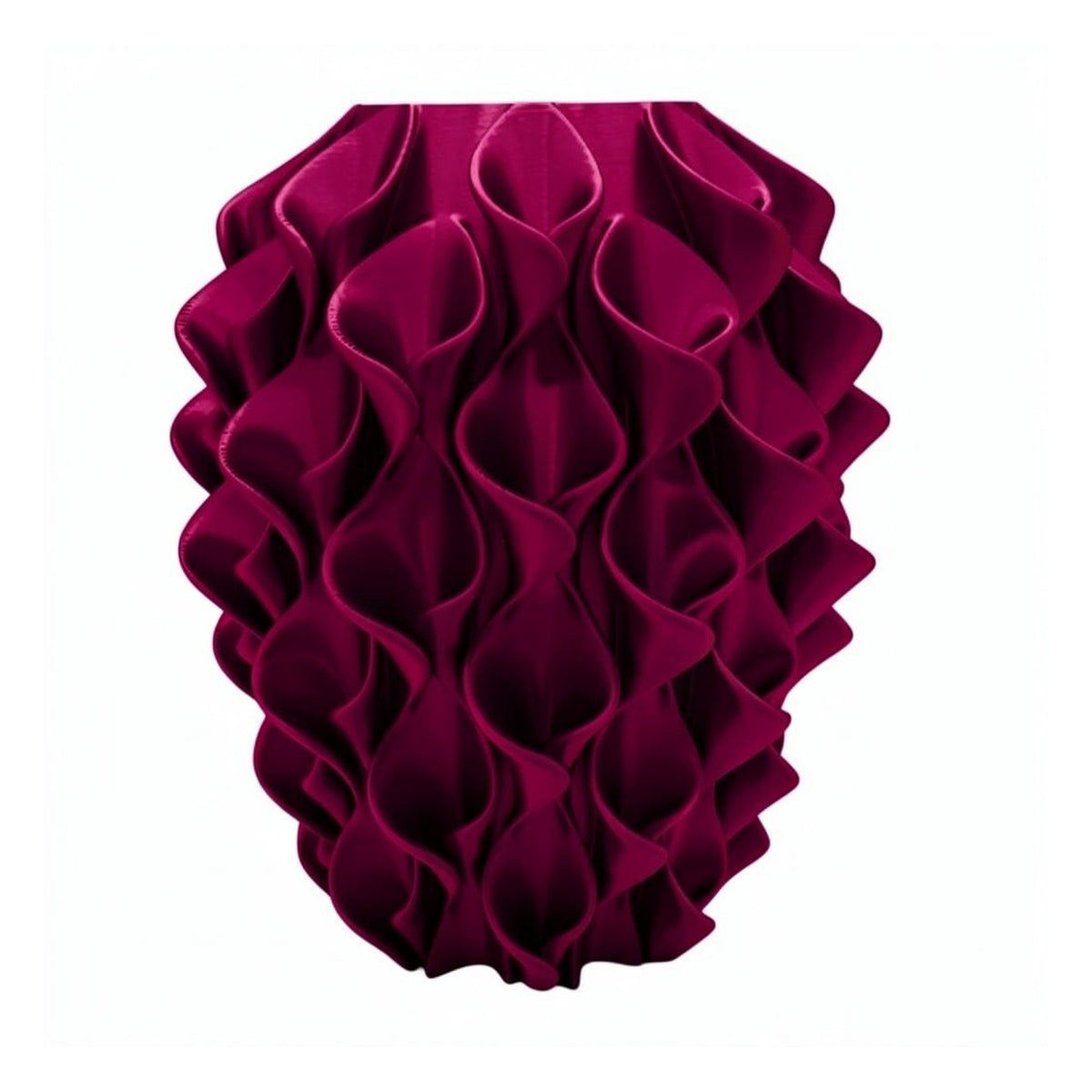 Rivora vaas in Velvet Plum – 3D-geprinte designvaas met golvend reliëf