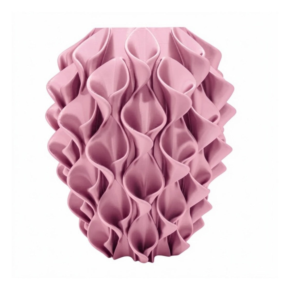 Rivora vaas in Soft Blossom – 3D-geprinte designvaas met golvend reliëf