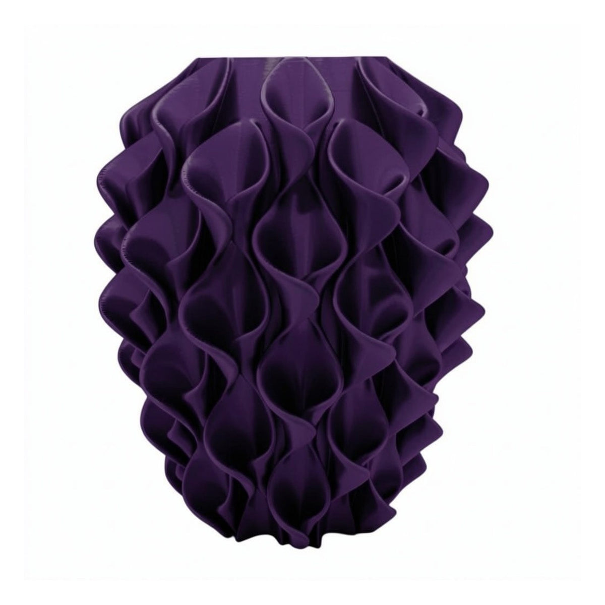 Rivora vaas in Royal Aubergine – 3D-geprinte designvaas met golvend reliëf