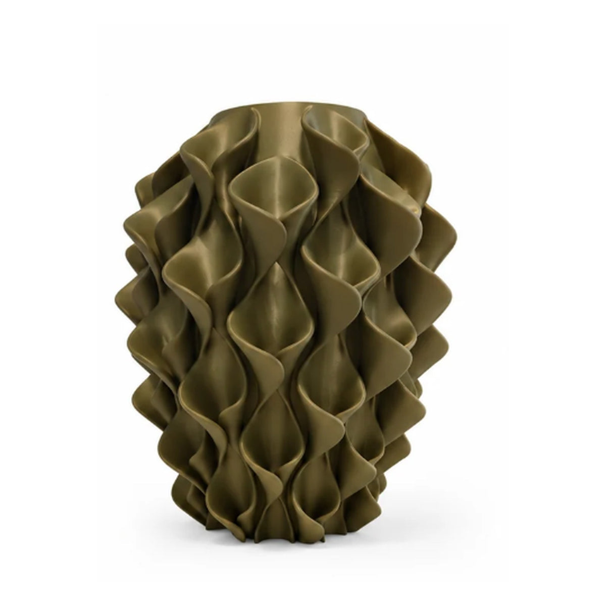 Rivora vaas in Heritage Oak – 3D-geprinte designvaas met golvend reliëf