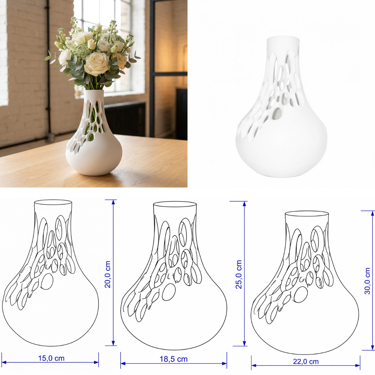 Nectra vaas Collectie 20 ,25 en 30 cm vanaf