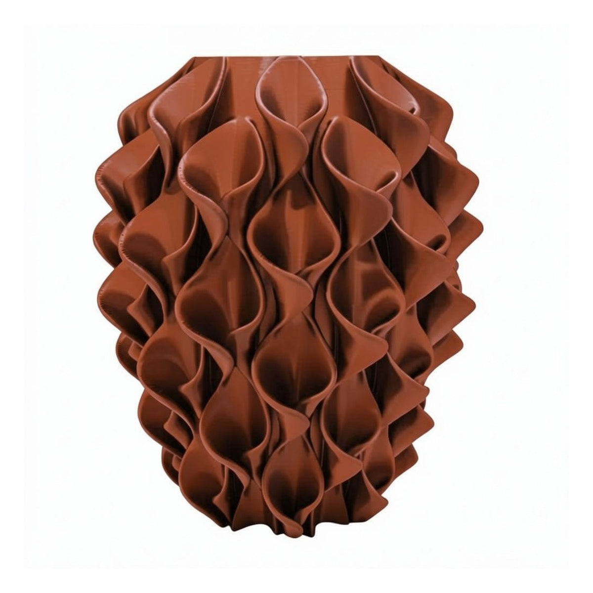 Rivora vaas in Terra Ember – 3D-geprinte designvaas met golvend reliëf