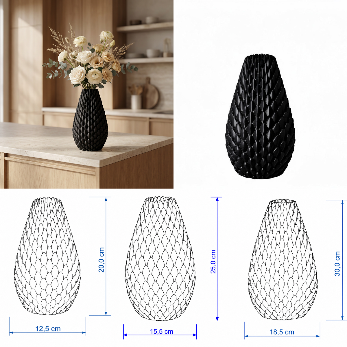 Dragon Egg vaas Collectie 20,25 en 30 cm vanaf