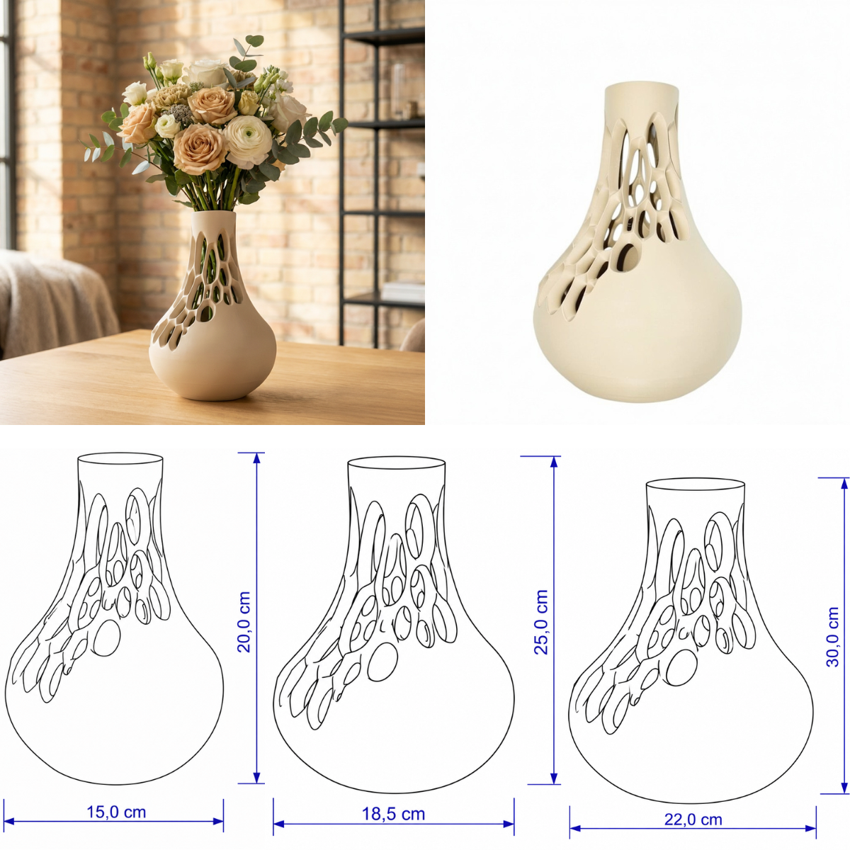 Nectra vaas Collectie 20 ,25 en 30 cm vanaf