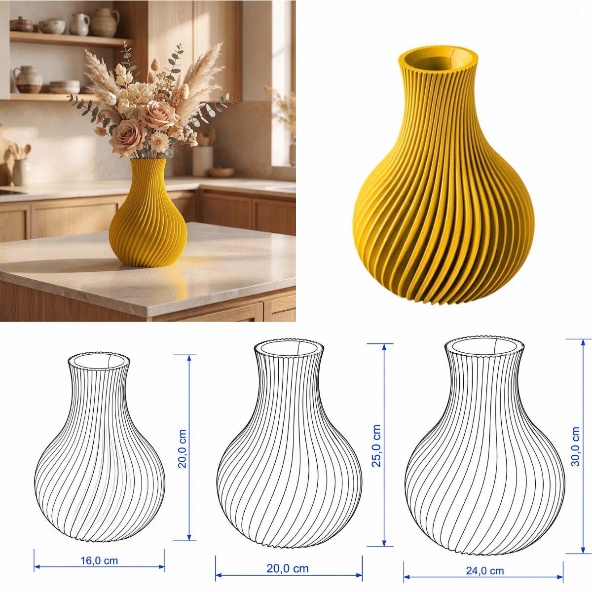 Elvoria vaas Collectie 20,25 en 30 cm vanaf