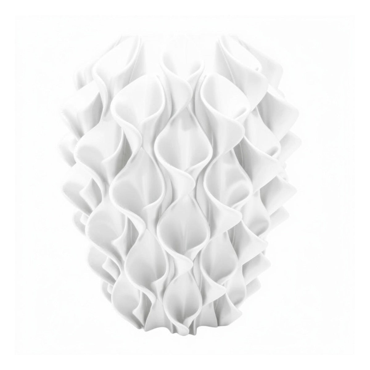 Rivora vaas in Pure Ivory – 3D-geprinte designvaas met golvend reliëf