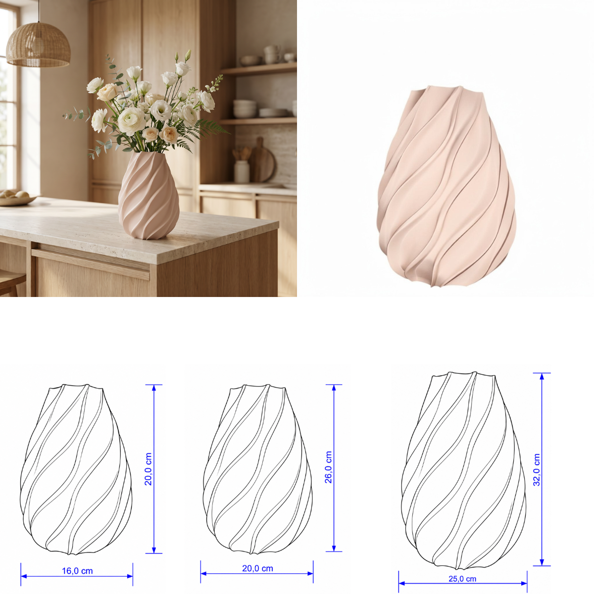 Zantra vaas Collectie 20 ,26 en 32 CM vanaf
