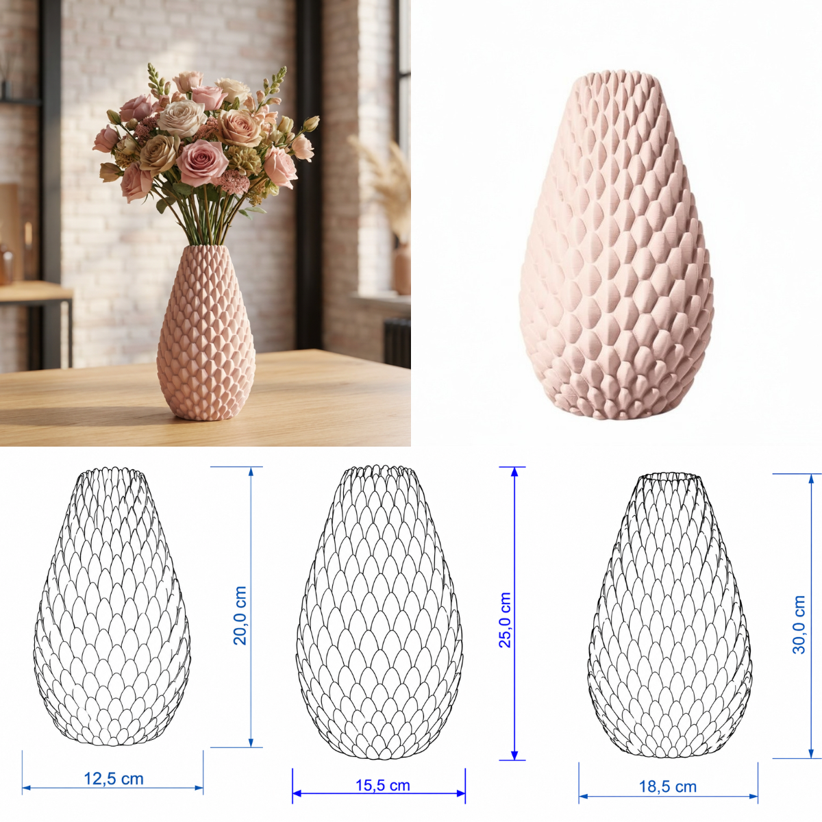Dragon Egg vaas Collectie 20,25 en 30 cm vanaf