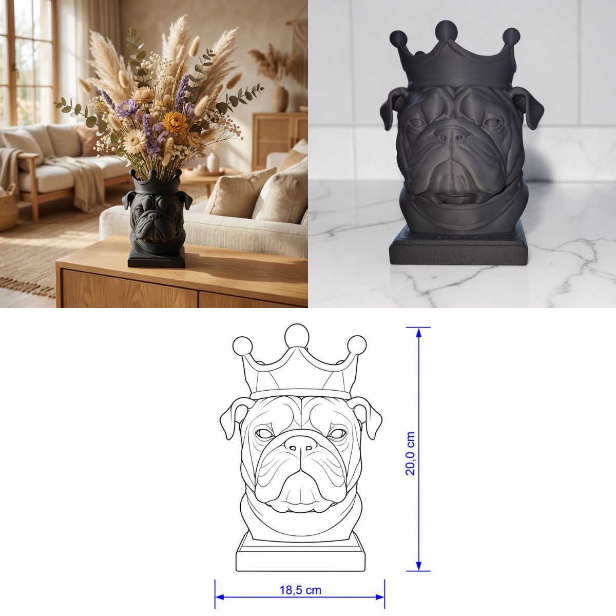 Bulldog vaas Collectie 20 CM
