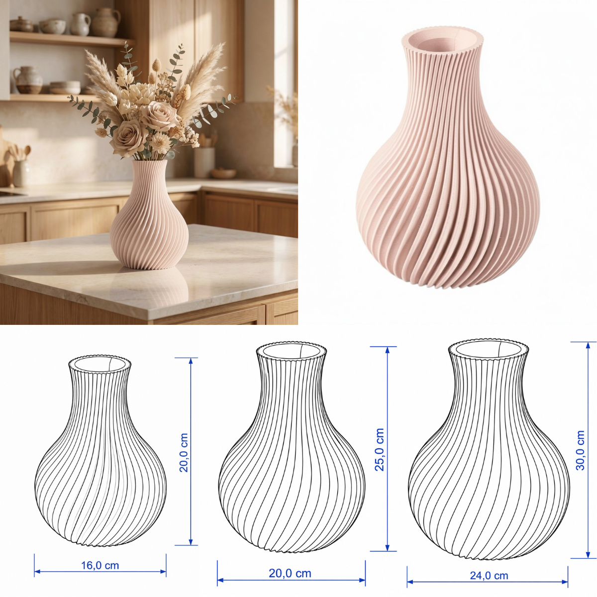 Elvoria vaas Collectie 20,25 en 30 cm vanaf