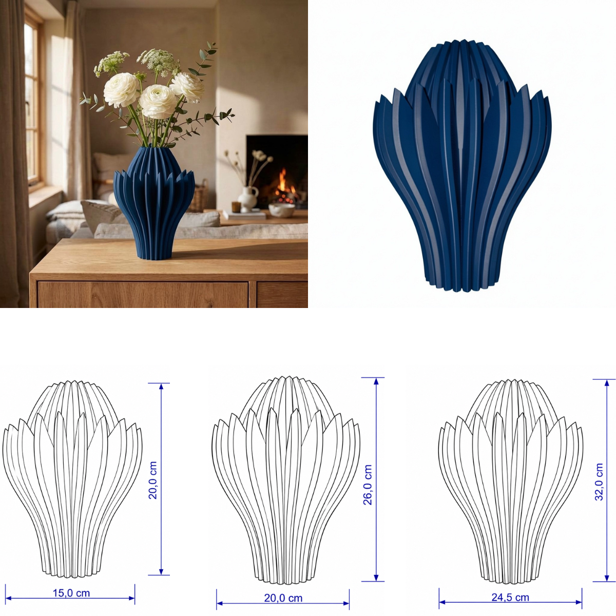 Petalia vaas Collectie 25 en 30 cm vanaf