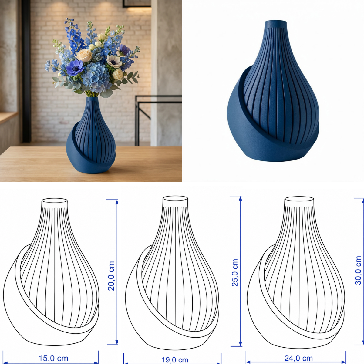 Helixa vaas Collectie 20 ,25 en 30 cm vanaf
