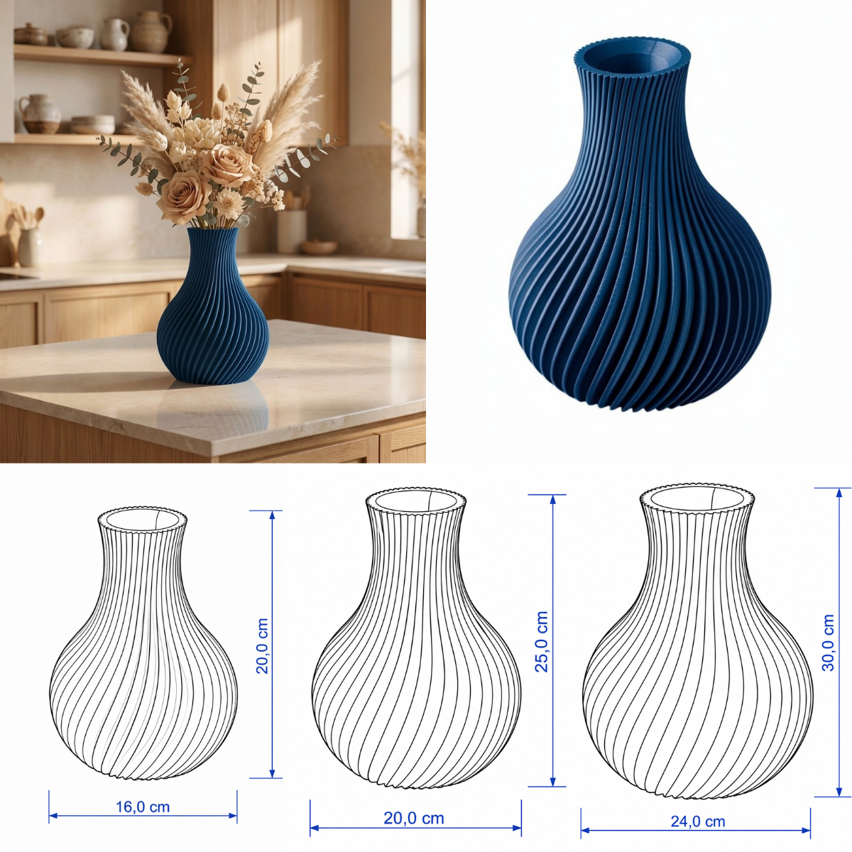 Elvoria vaas Collectie 20,25 en 30 cm vanaf