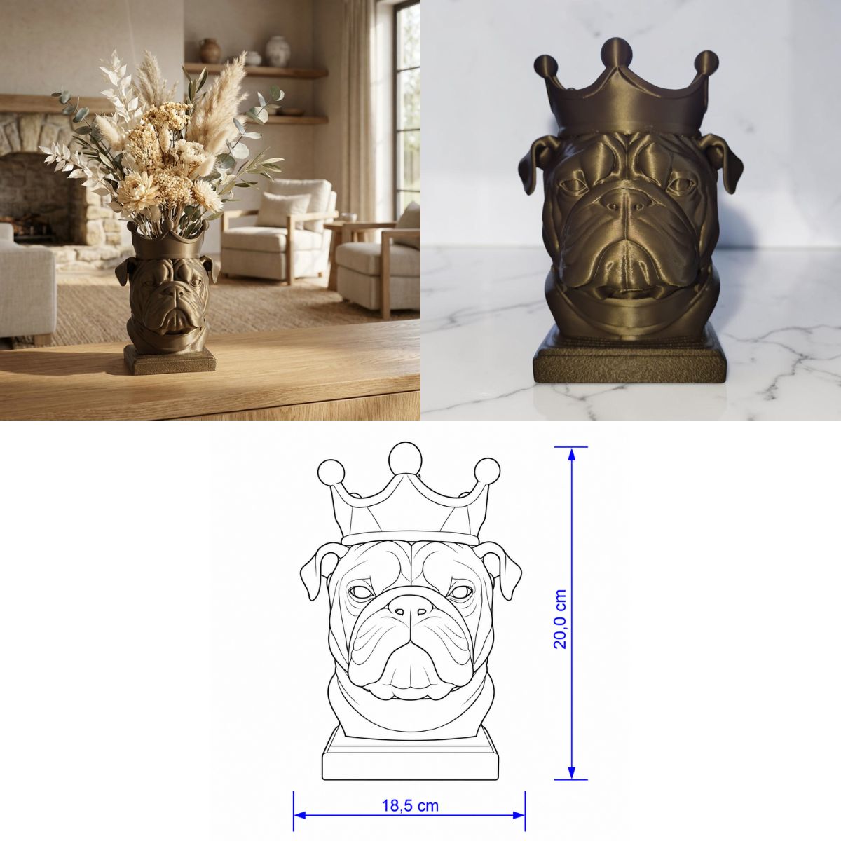 Bulldog vaas Collectie 20 CM