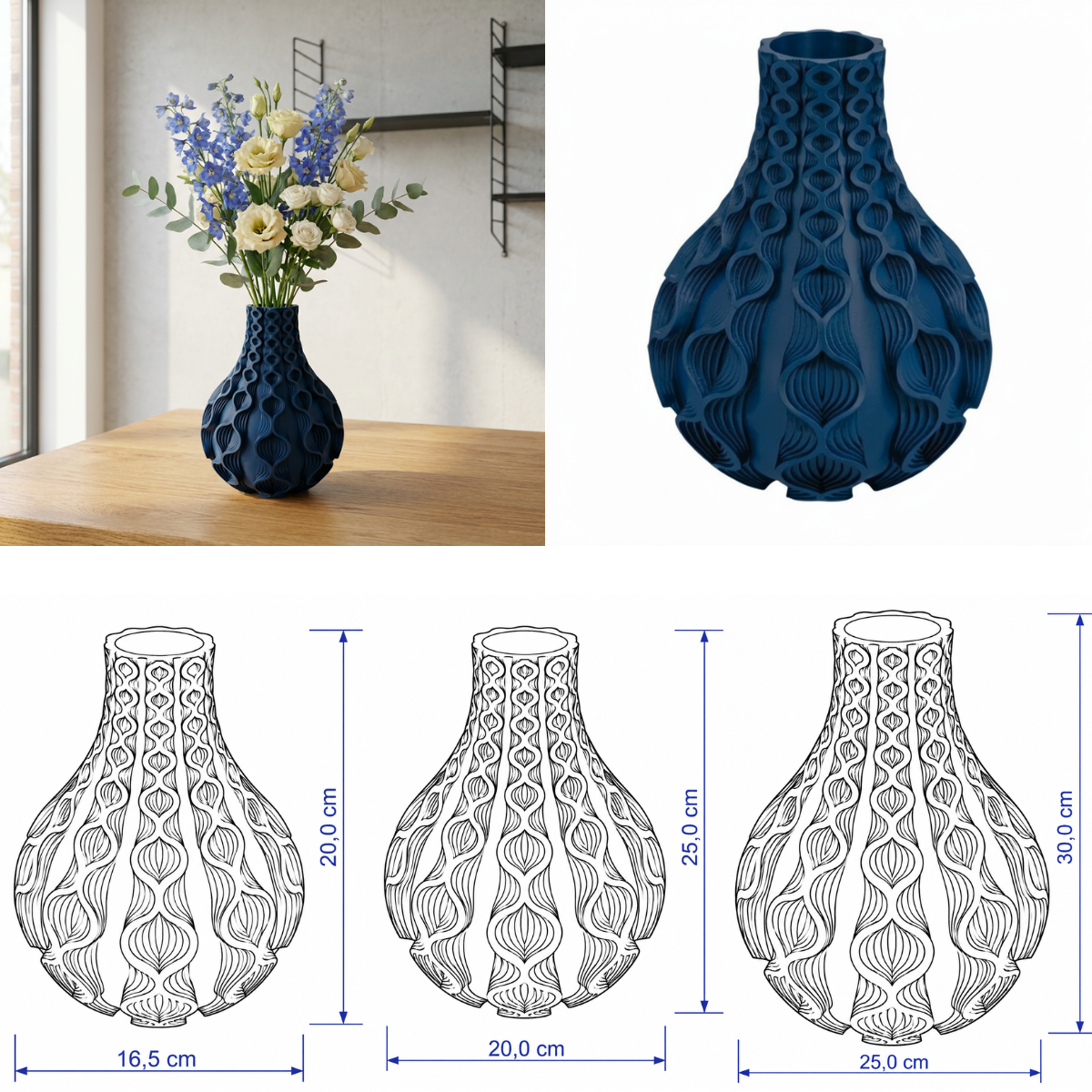 Floria vaas Collectie 20,25 en 30 cm vanaf