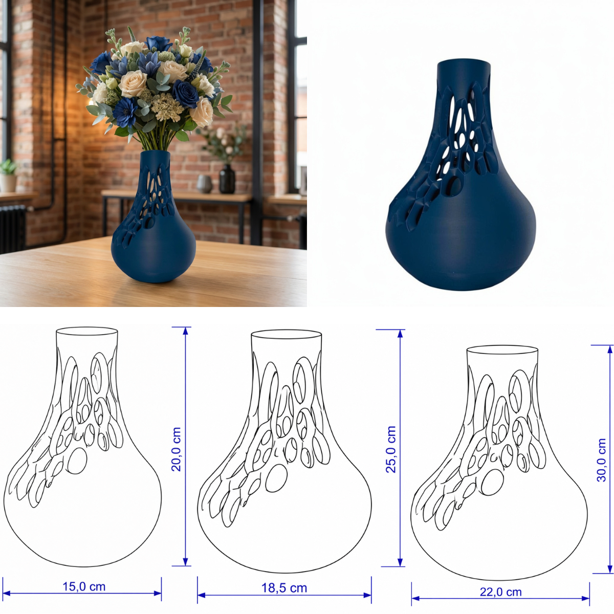 Nectra vaas Collectie 20 ,25 en 30 cm vanaf