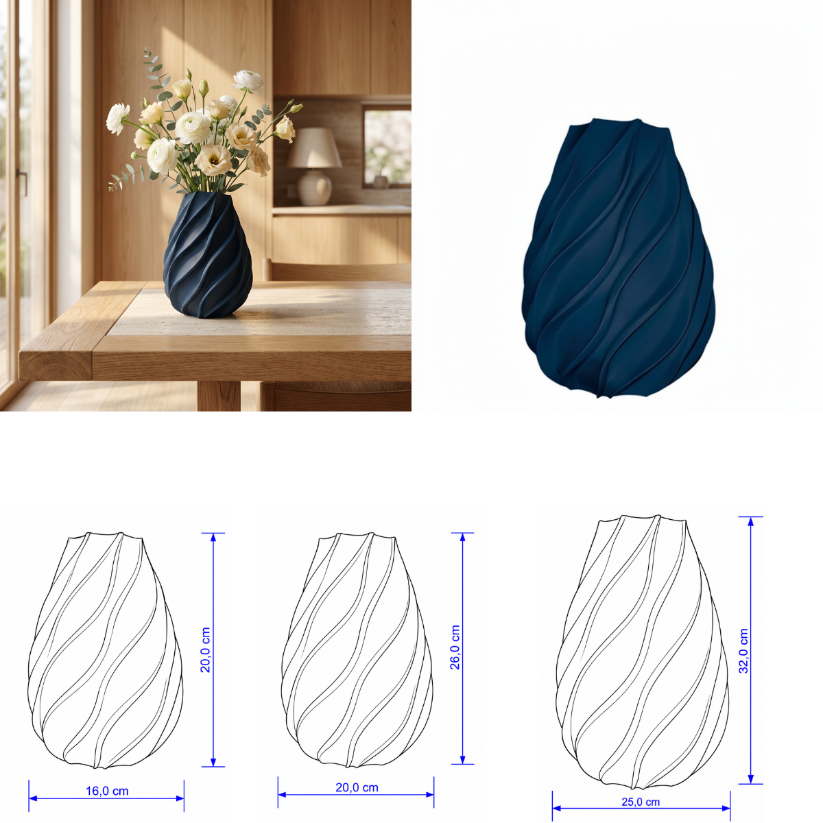 Zantra vaas Collectie 20 ,26 en 32 CM vanaf