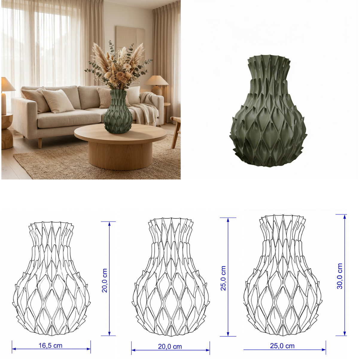 Predathorn vaas Collectie 20 ,25 en 30 cm vanaf