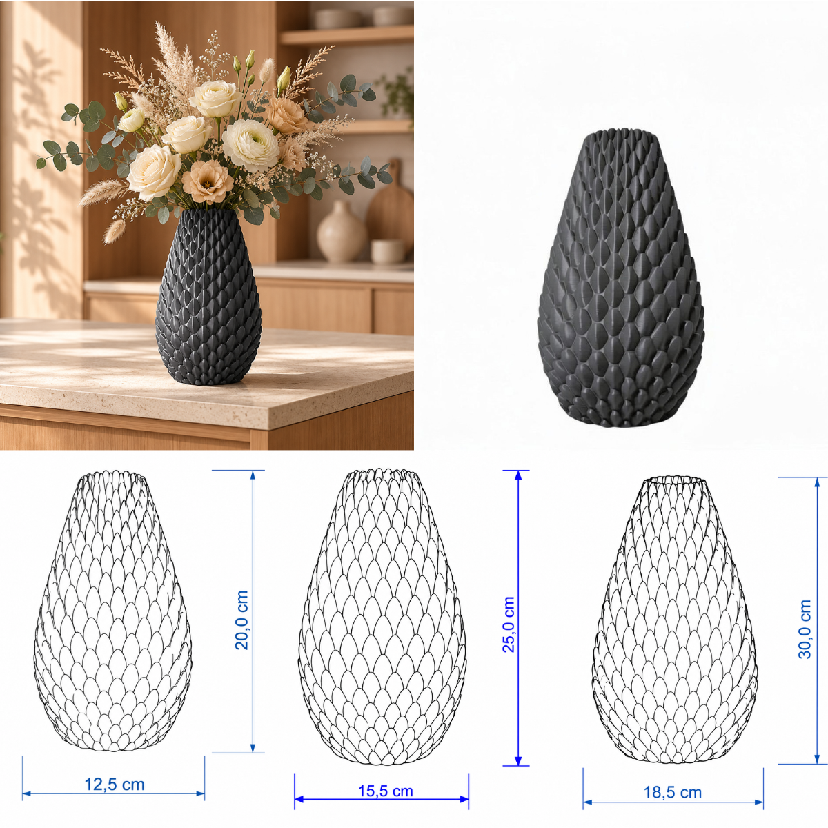 Dragon Egg vaas Collectie 20,25 en 30 cm vanaf