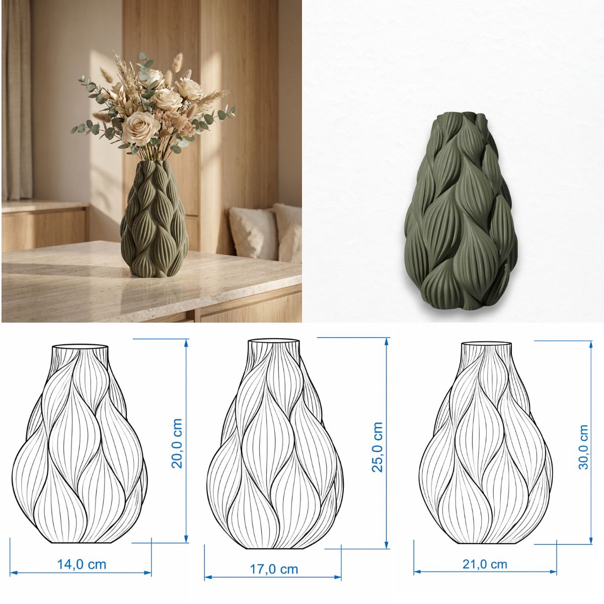 Bubble vaas Collectie   20, 25 en 30 cm vanaf
