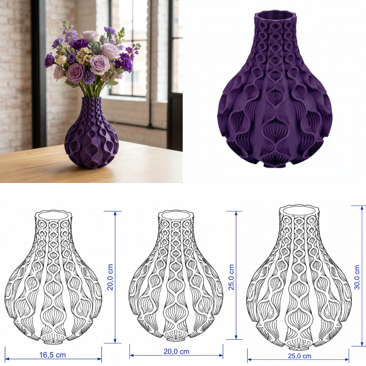 Floria vaas Collectie 20,25 en 30 cm vanaf