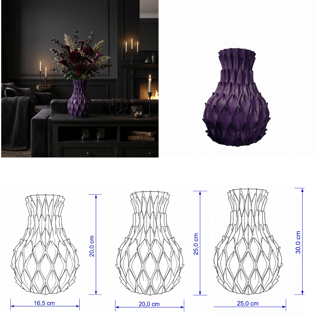 Predathorn vaas Collectie 20 ,25 en 30 cm vanaf