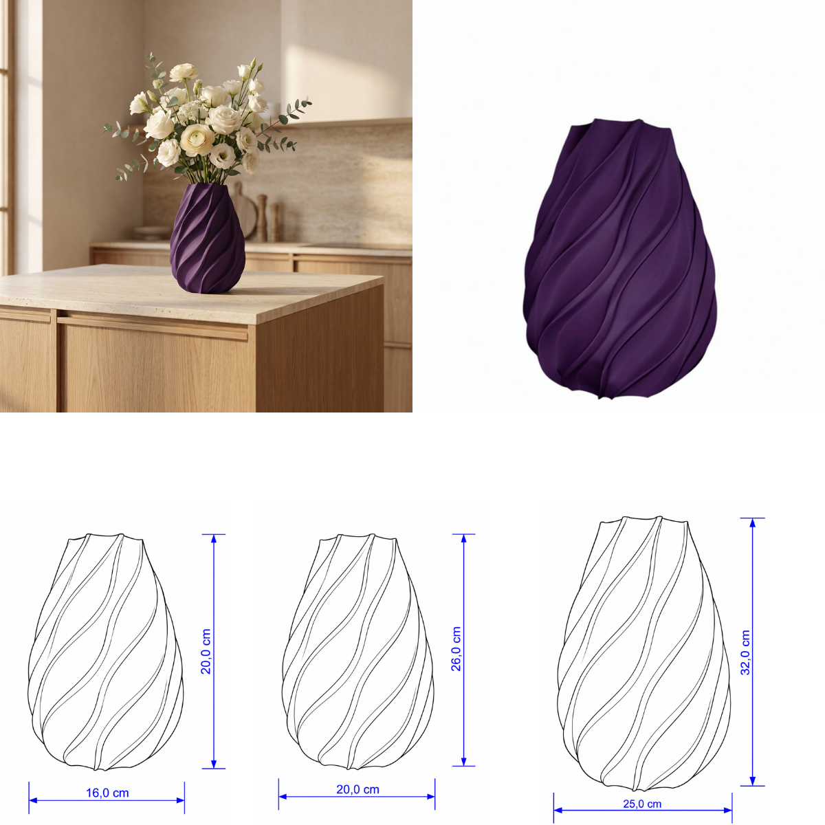 Zantra vaas Collectie 20 ,26 en 32 CM vanaf