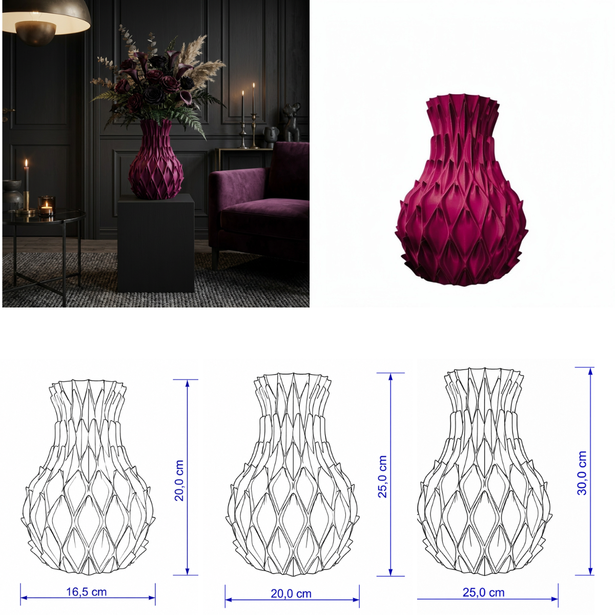 Predathorn vaas Collectie 20 ,25 en 30 cm vanaf