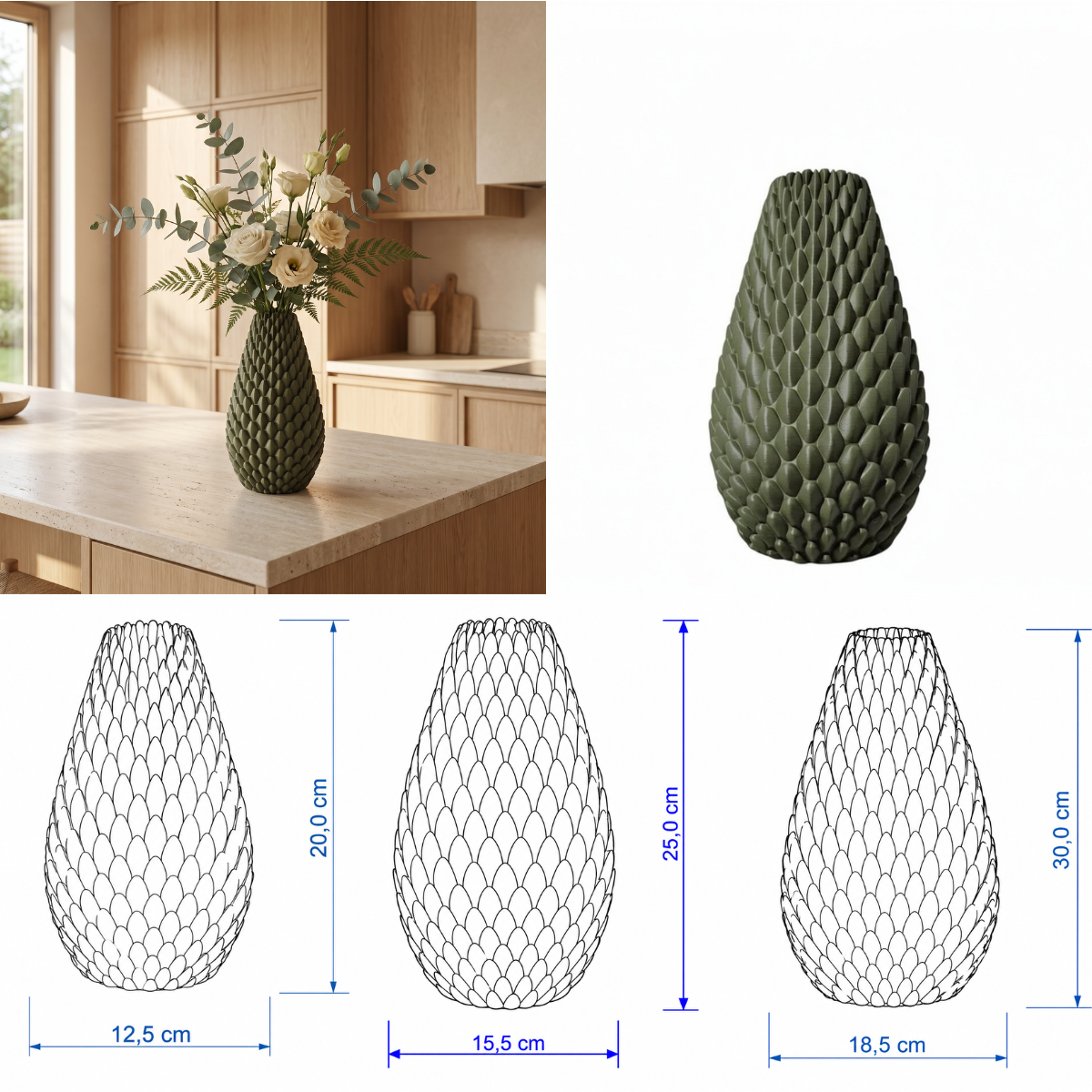 Dragon Egg vaas Collectie 20,25 en 30 cm vanaf