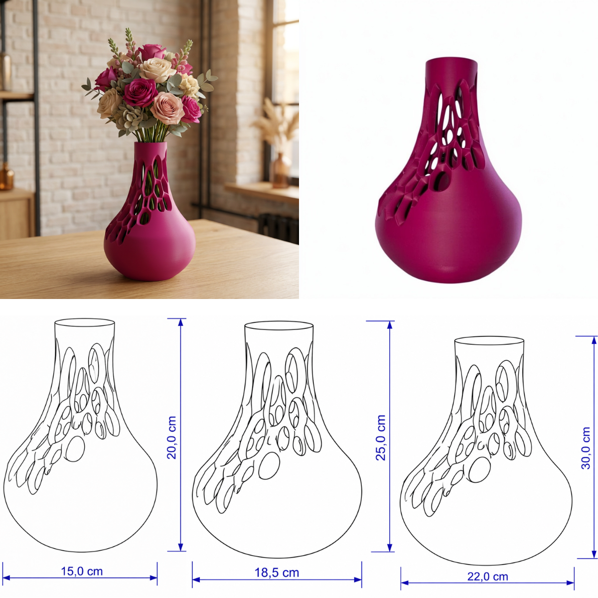 Nectra vaas Collectie 20 ,25 en 30 cm vanaf
