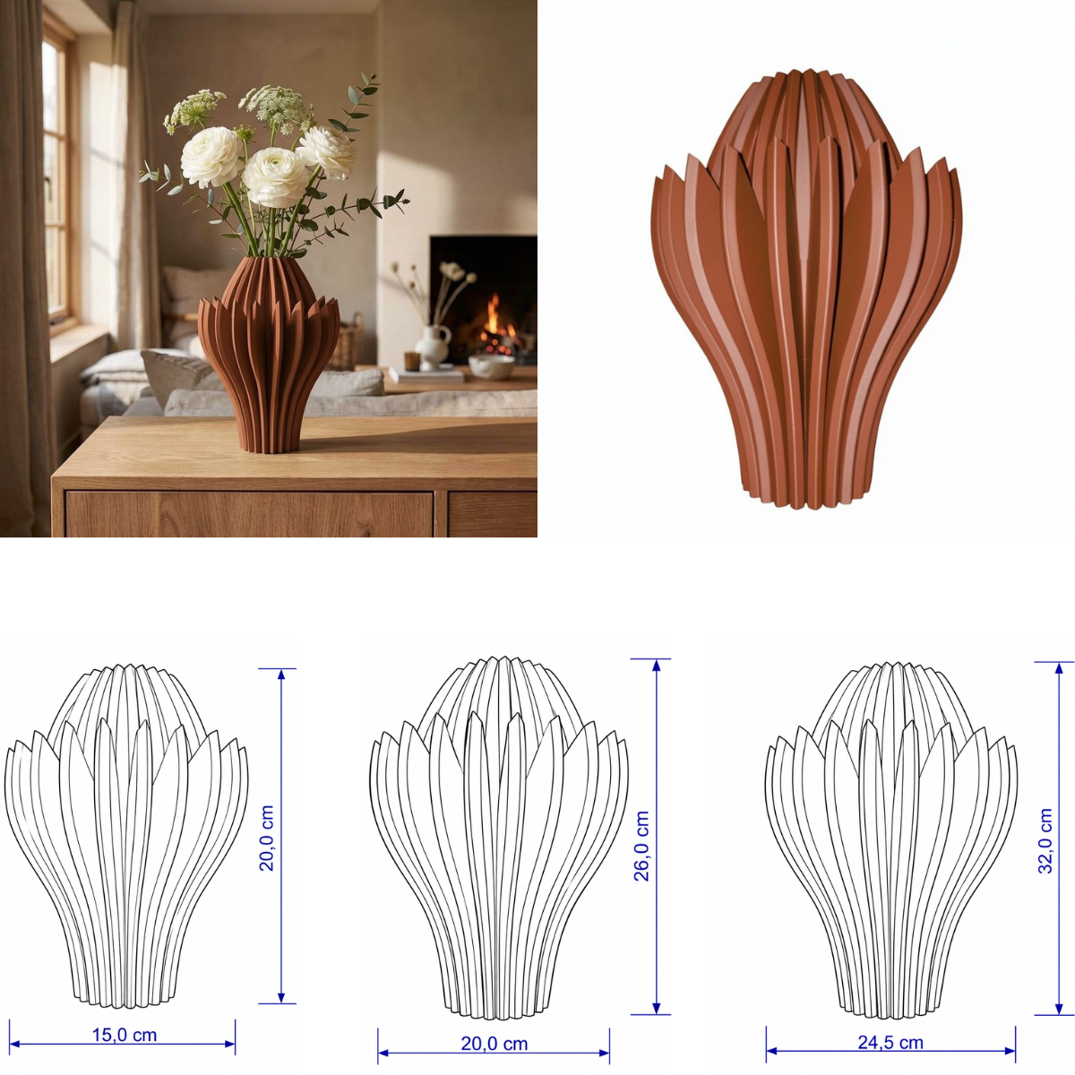 Petalia vaas Collectie 25 en 30 cm vanaf