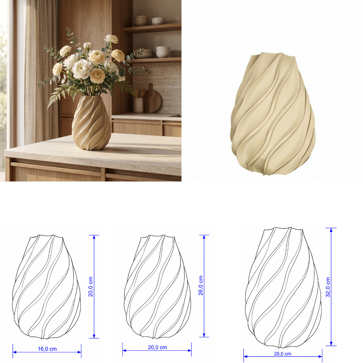 Zantra vaas Collectie 20 ,26 en 32 CM vanaf