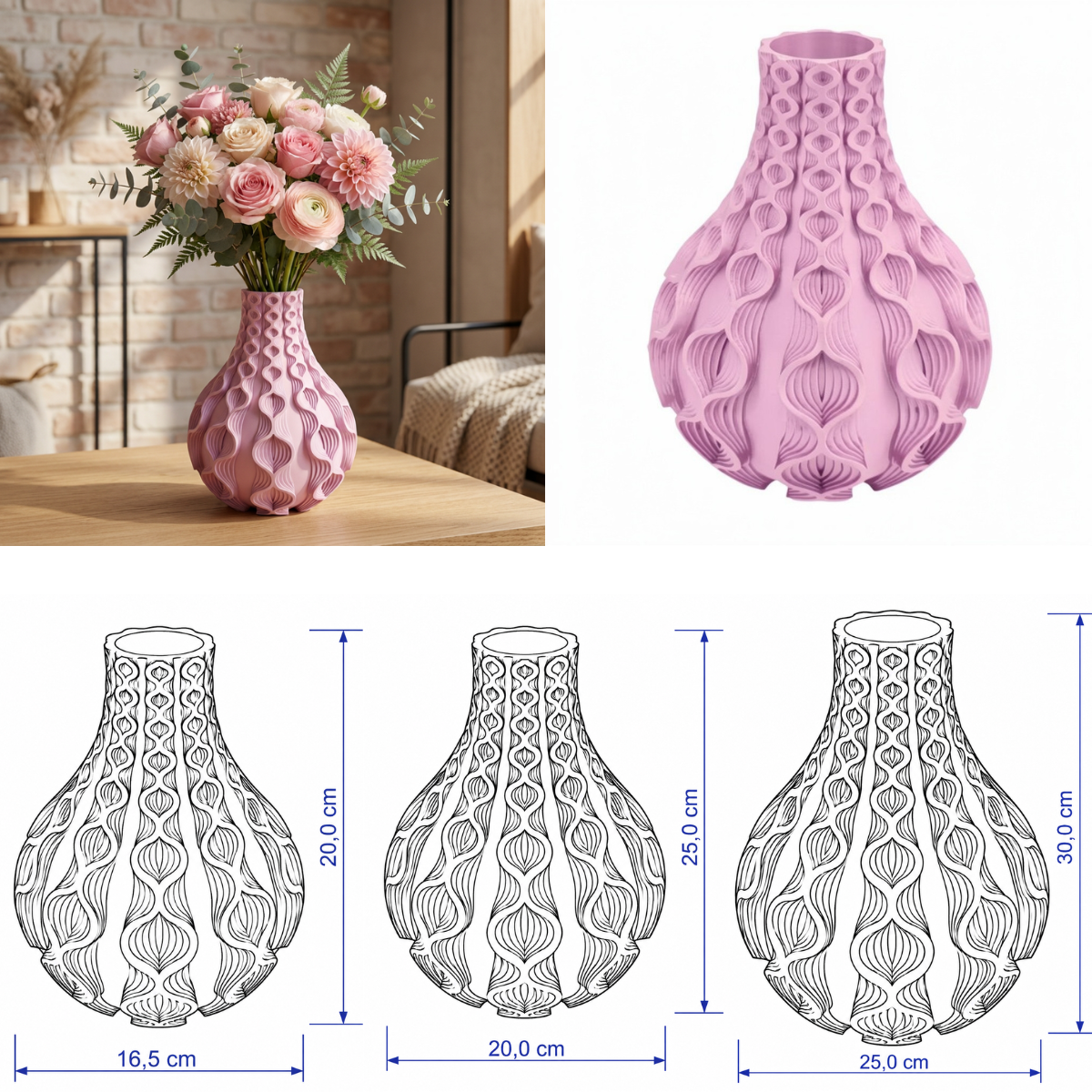 Floria vaas Collectie 20,25 en 30 cm vanaf