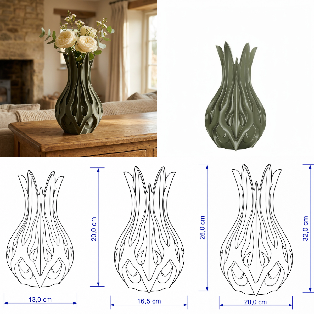 Linea vaas Collectie 20 ,25 en 30 cm vanaf
