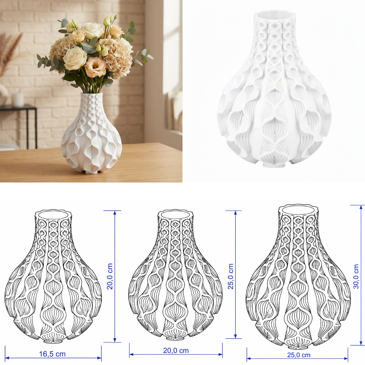 Floria vaas Collectie 20,25 en 30 cm vanaf