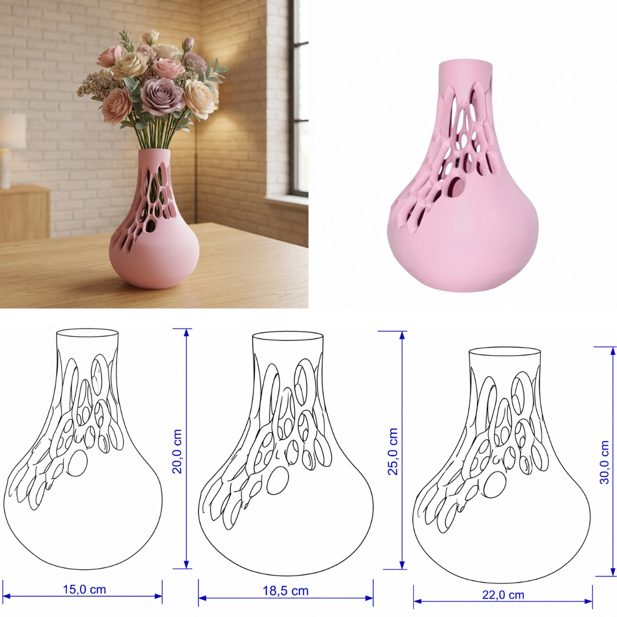 Nectra vaas Collectie 20 ,25 en 30 cm vanaf