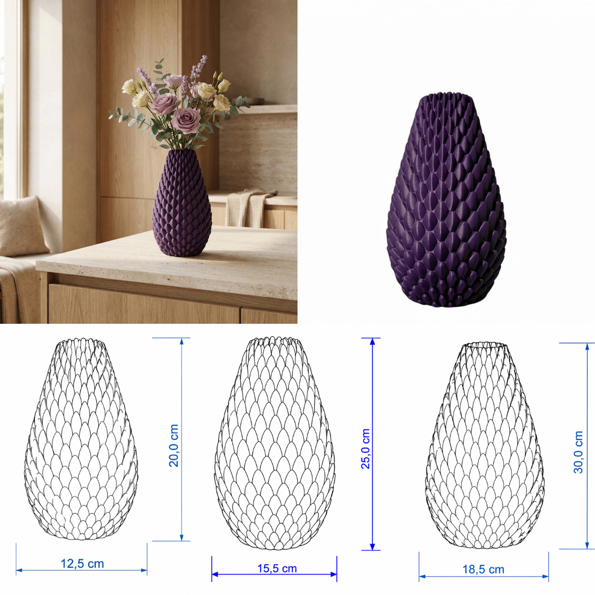 Dragon Egg vaas Collectie 20,25 en 30 cm vanaf