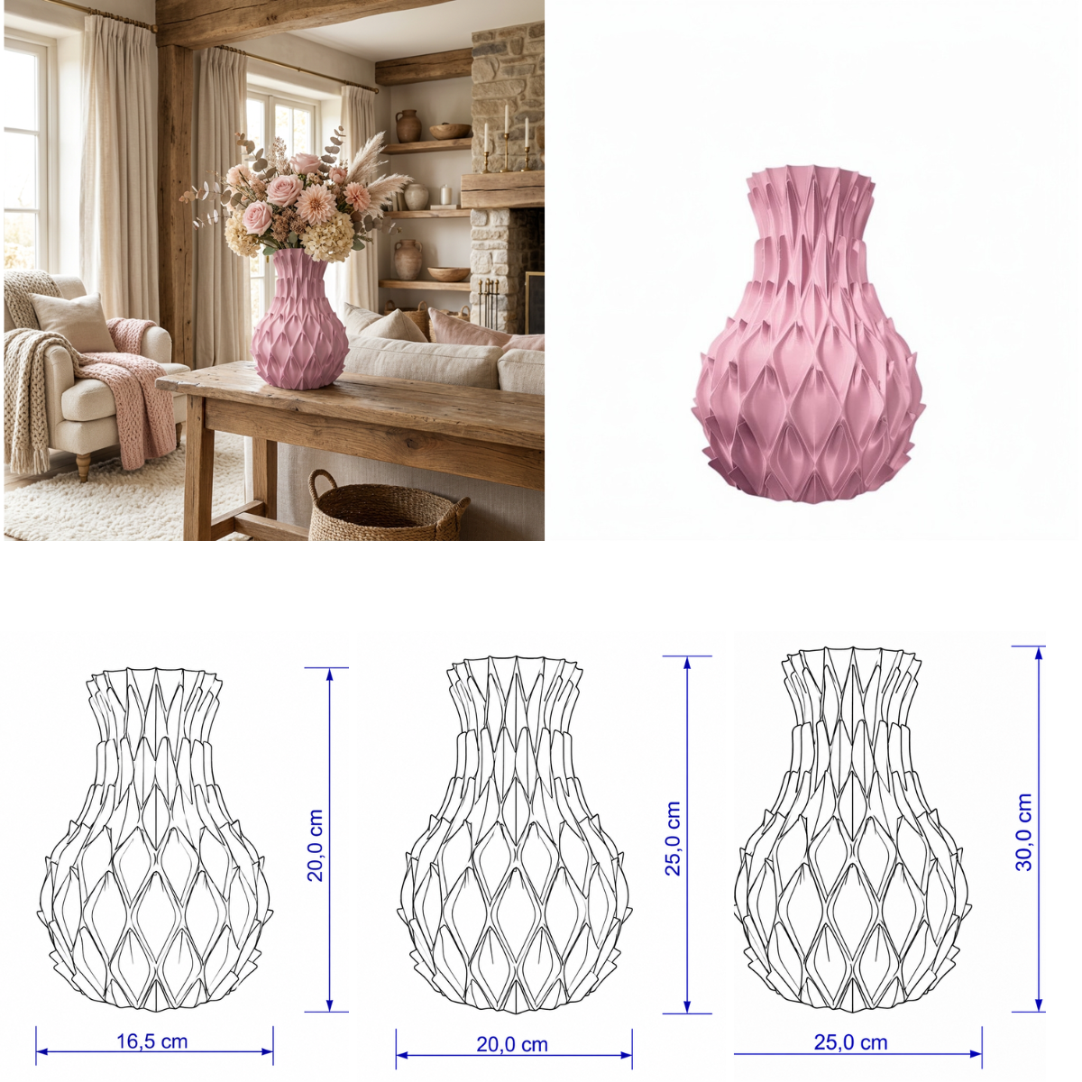 Predathorn vaas Collectie 20 ,25 en 30 cm vanaf