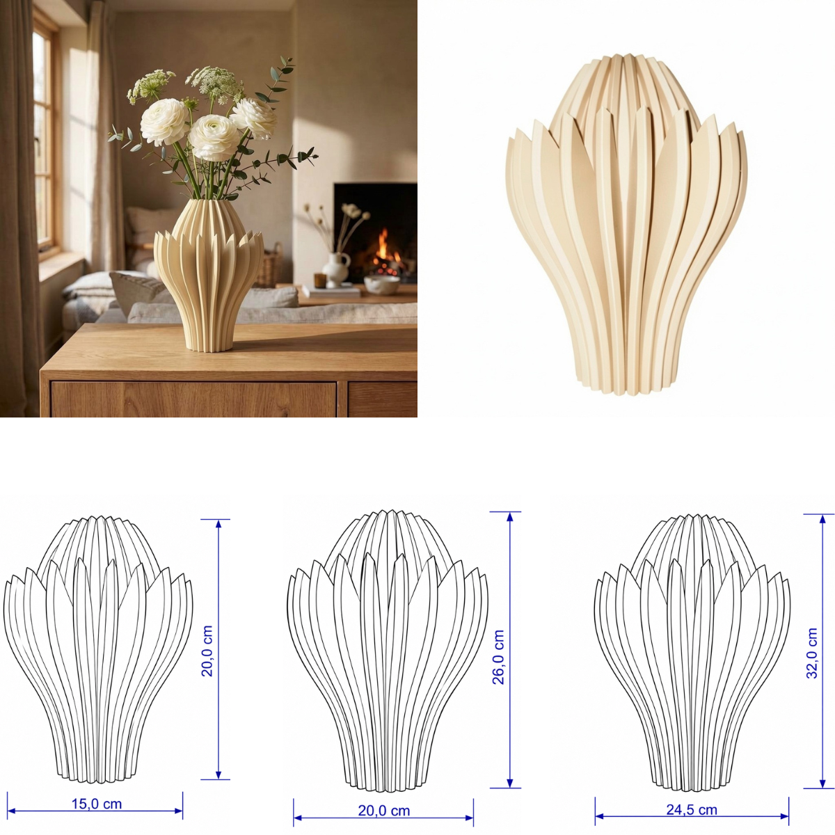 Petalia vaas Collectie 25 en 30 cm vanaf