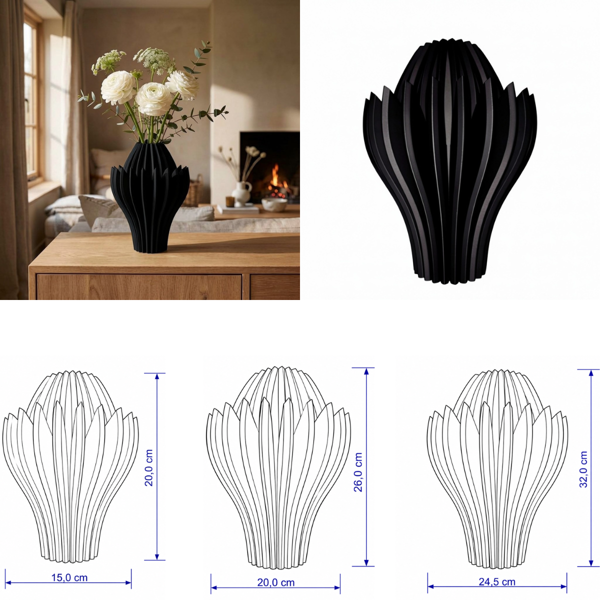 Petalia vaas Collectie 25 en 30 cm vanaf