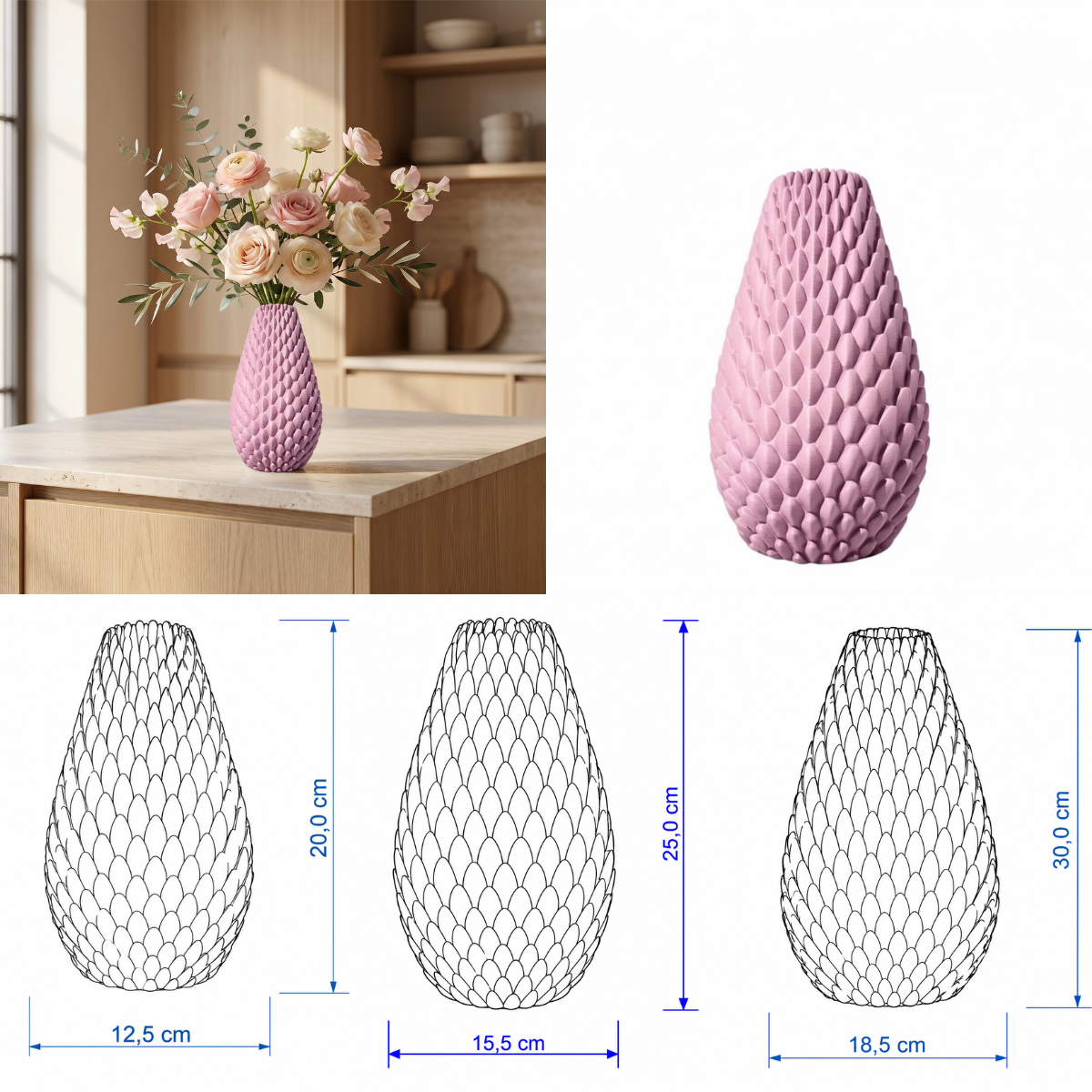 Dragon Egg vaas Collectie 20,25 en 30 cm vanaf