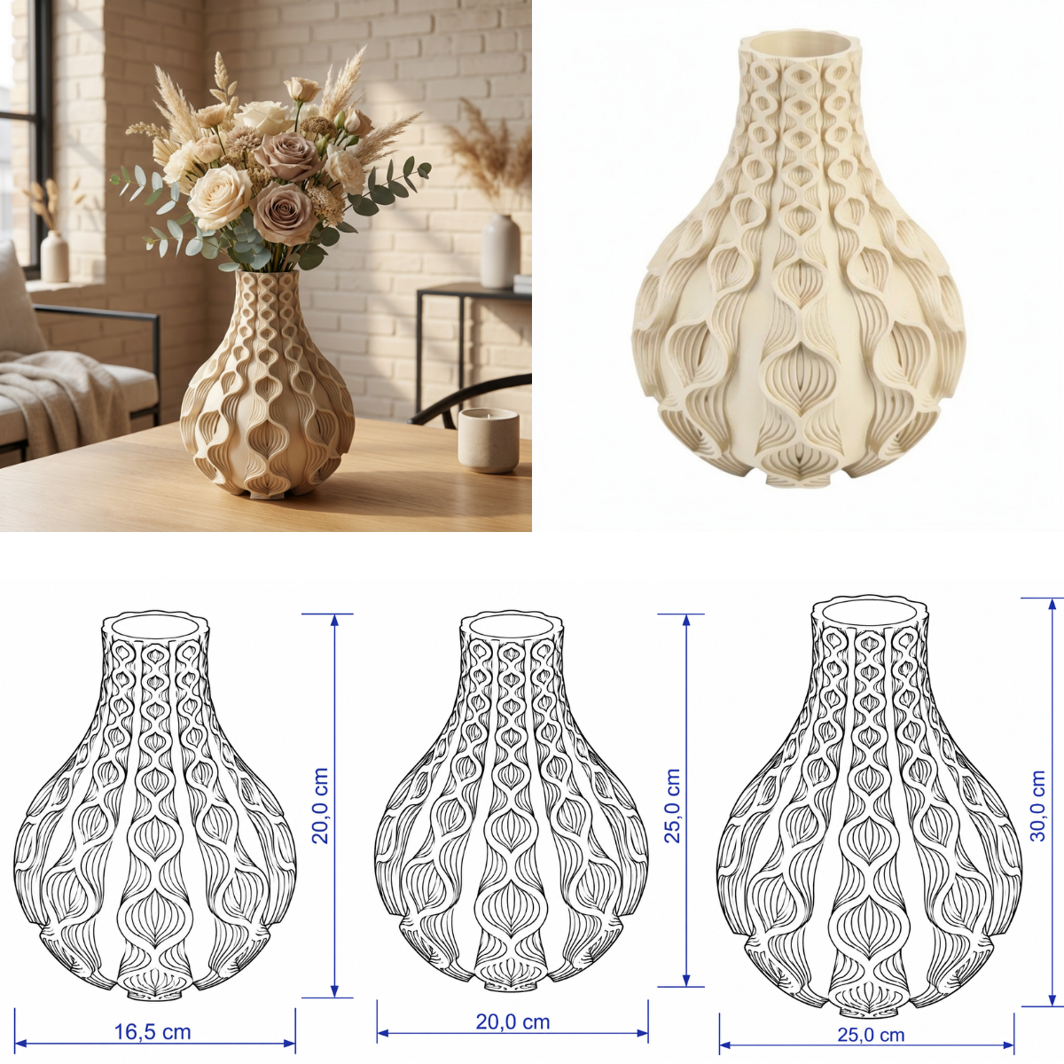 Floria vaas Collectie 20,25 en 30 cm vanaf