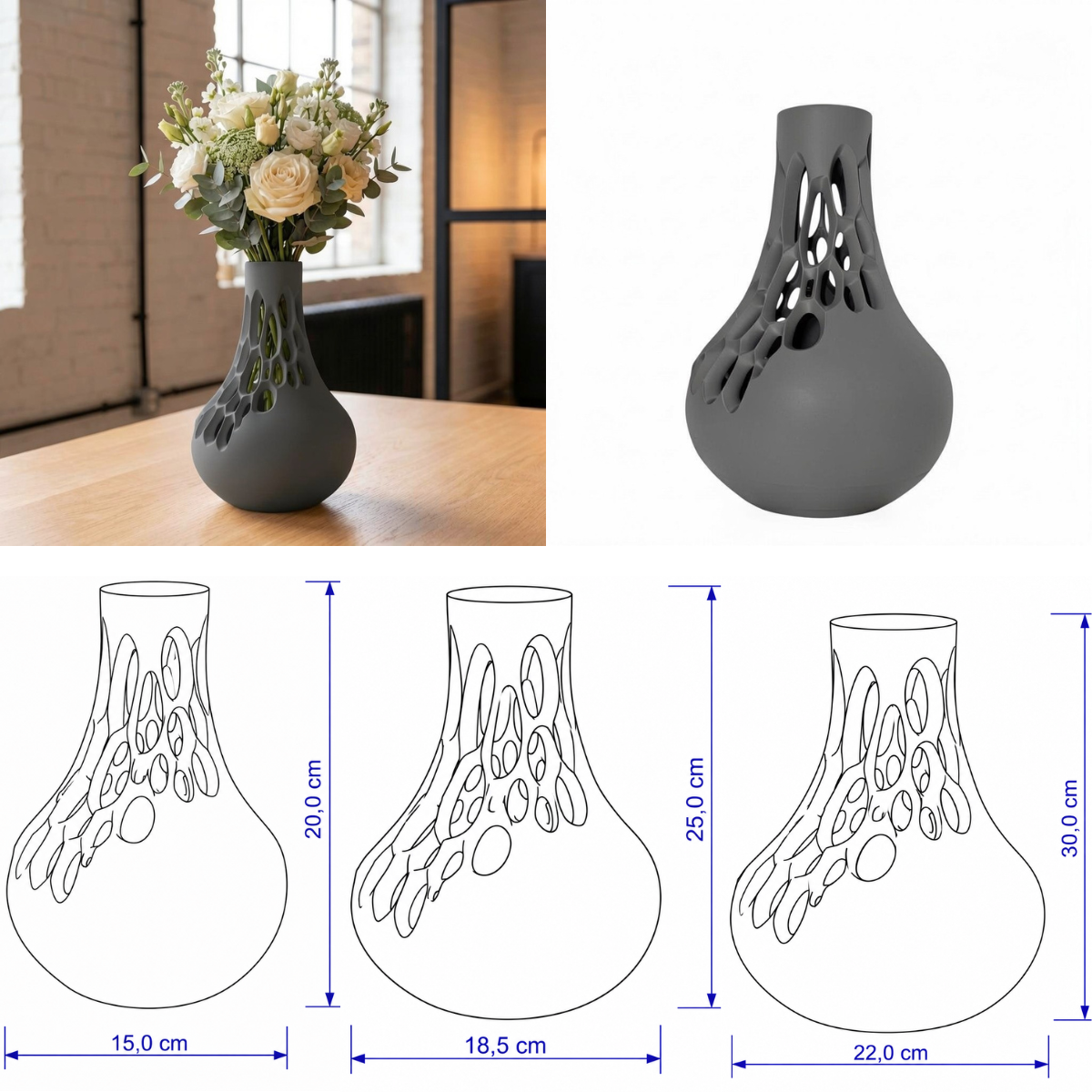 Nectra vaas Collectie 20 ,25 en 30 cm vanaf