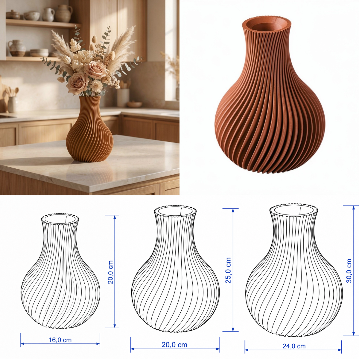 Elvoria vaas Collectie 20,25 en 30 cm vanaf