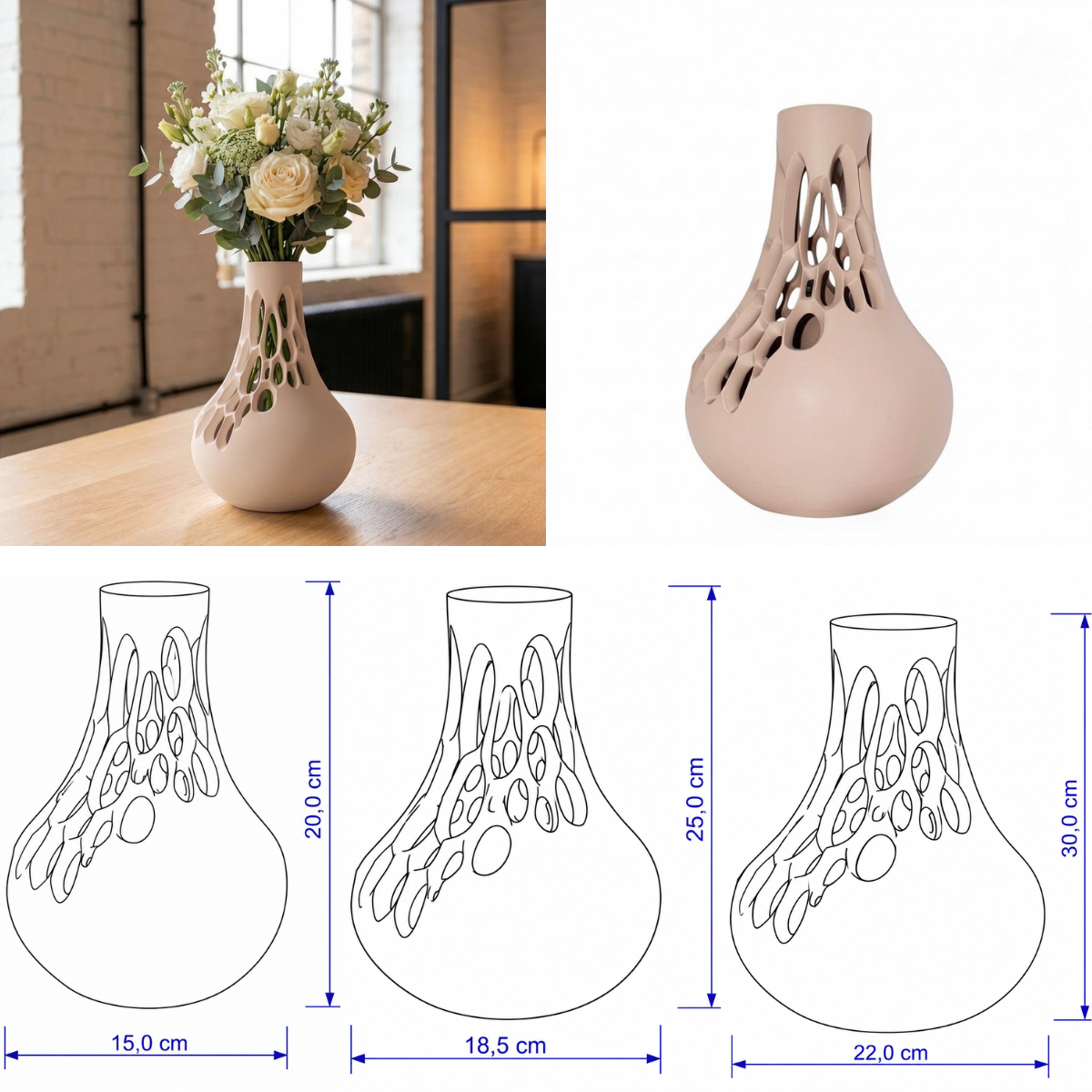 Nectra vaas Collectie 20 ,25 en 30 cm vanaf