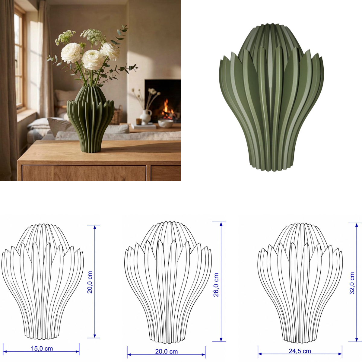 Petalia vaas Collectie 25 en 30 cm vanaf