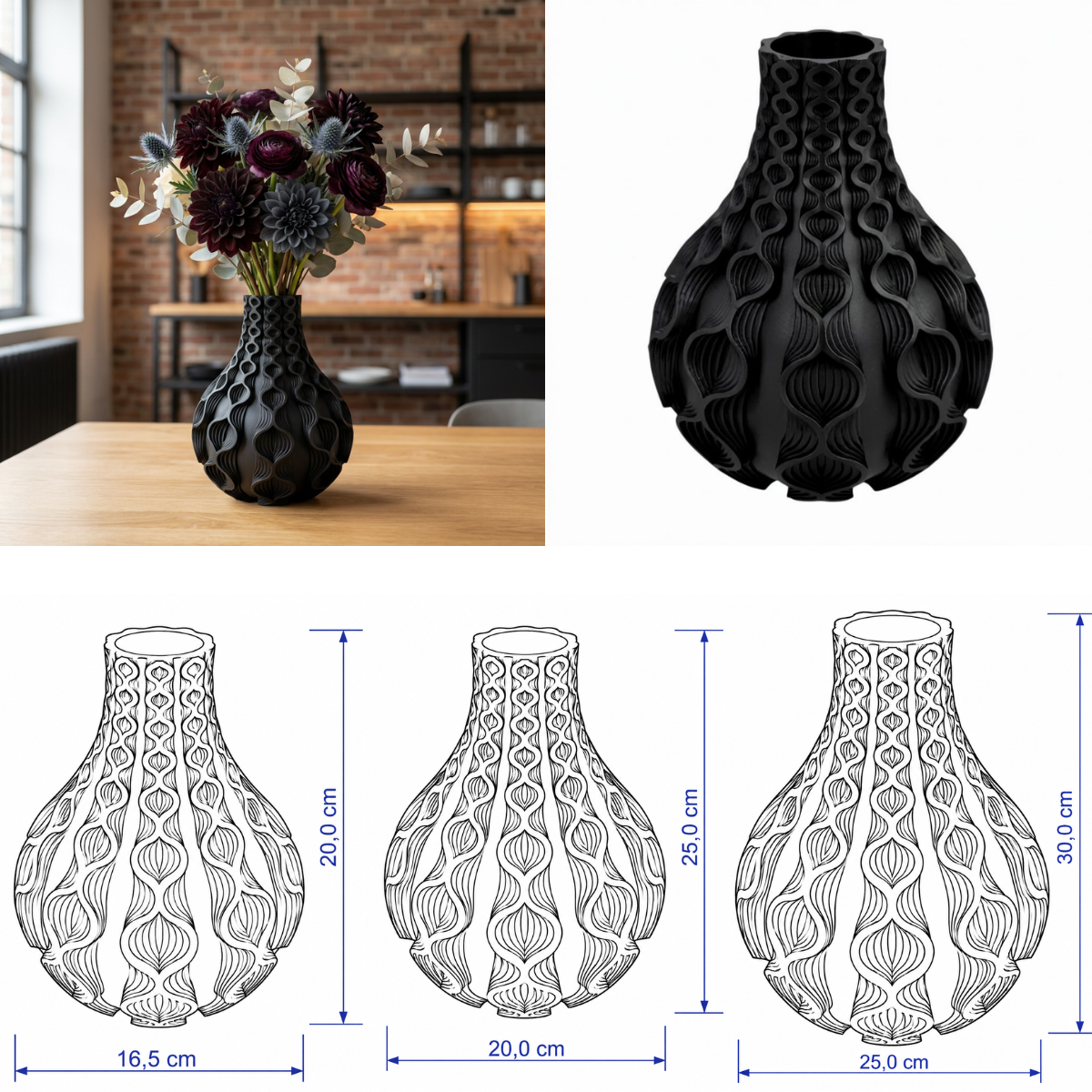 Floria vaas Collectie 20,25 en 30 cm vanaf