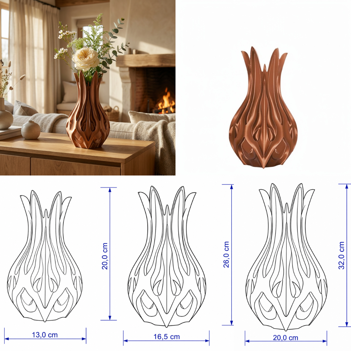 Linea vaas Collectie 20 ,25 en 30 cm vanaf