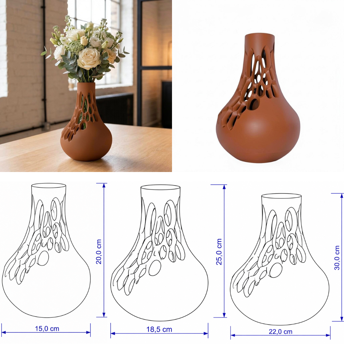 Nectra vaas Collectie 20 ,25 en 30 cm vanaf