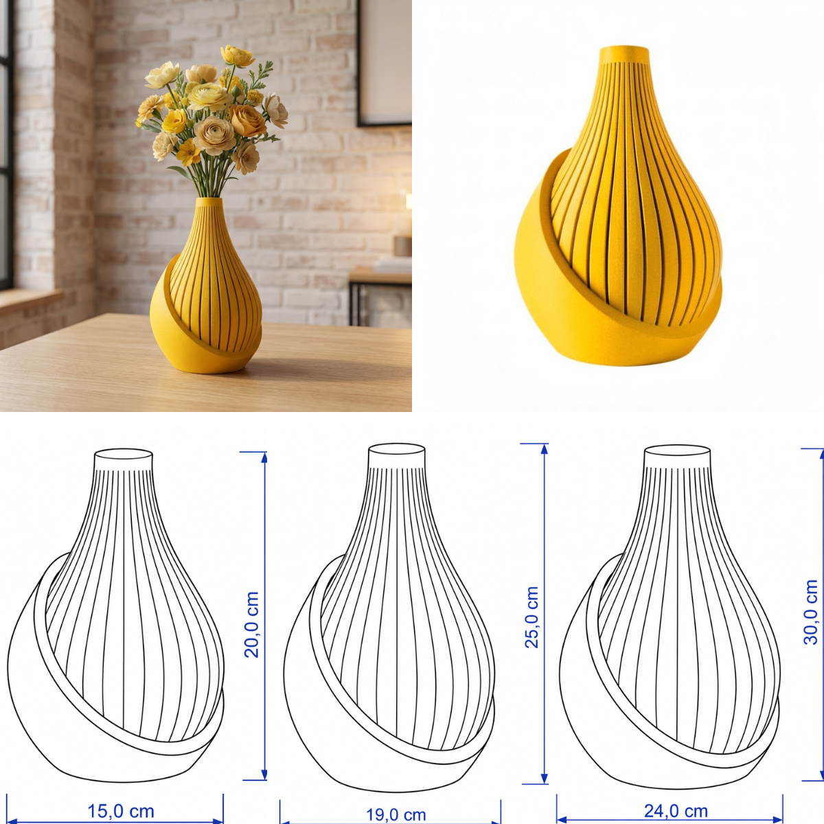 Helixa vaas Collectie 20 ,25 en 30 cm vanaf